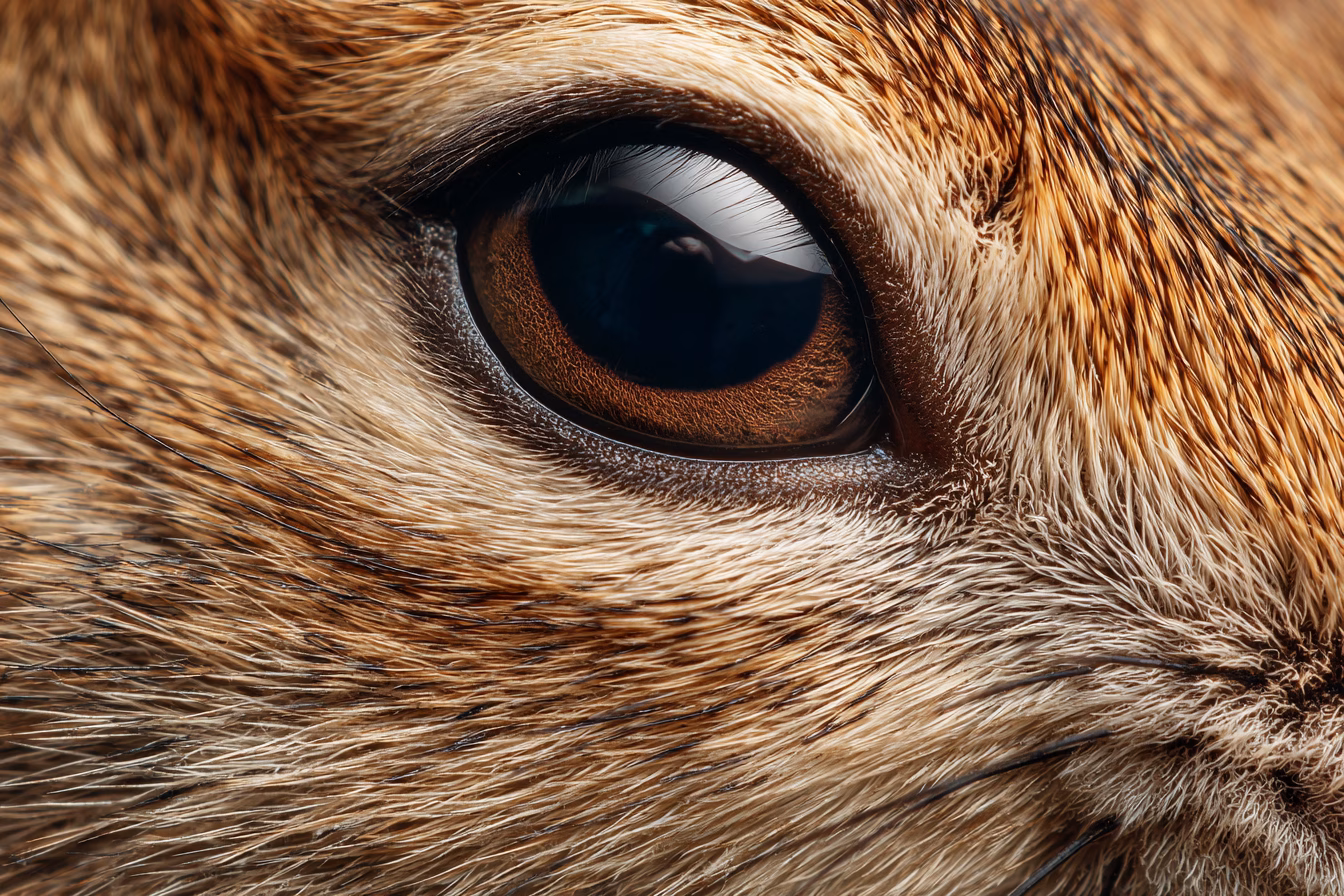 Persische Rennmaus mit großen dunklen Augen in Nahaufnahme