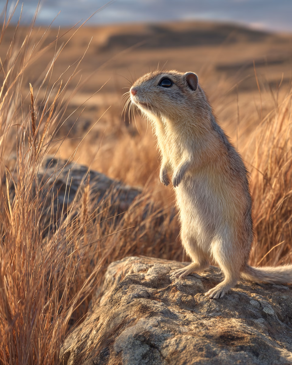 Wüstenrennmaus in der Steppe
